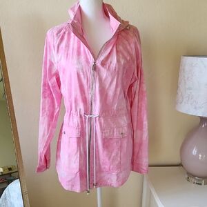 NWT Charles River Pink Tie Dye Bristol Utility Jacket 100% Cotton M Barbiecore